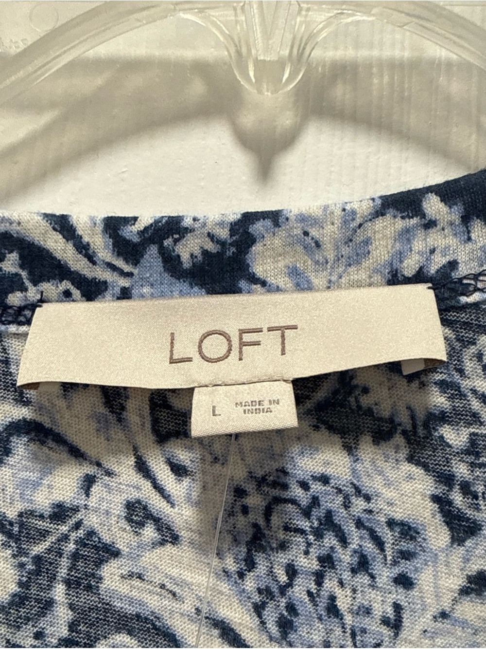 LOFT Blue and white Floral Short Sleeve Tee - Picture 2 of 3